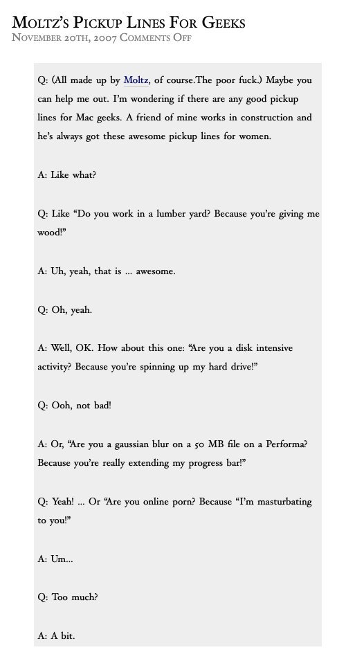 Screenshot of jokes