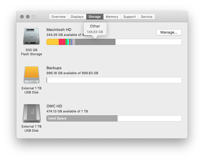 Screenshot of disk inspector