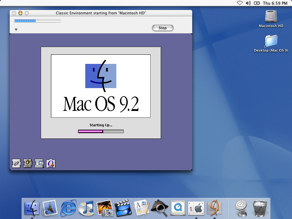 screenshot of the classic environment starting up